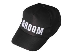 Groom Baseball Cap - Black - Polyester Groom Baseball Cap - Black - Polyester