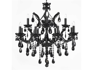 JET BLACK CHANDELIER CRYSTAL LIGHTING 30X28 JET BLACK CHANDELIER CRYSTAL LIGHTING 30X28