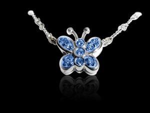 0.75 carat white Gorgeous blue diamonds butterfly pendant White Gold 14K new 0.75 carat white Gorgeous blue diamonds butterfly pendant White Gold 14K new