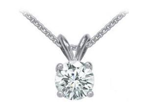 1 ct. F VS1 gold round brilliant diamond pendant with chain necklace 1 ct. F VS1 gold round brilliant diamond pendant with chain necklace