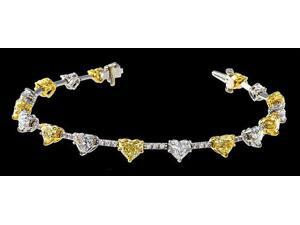 12.80 ct. heart shape canary diamonds bracelet necklace 12.80 ct. heart shape canary diamonds bracelet necklace