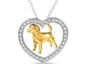 Heart style memorable dog pendant 1.52 carats two tone gold 14K Heart style memorable dog pendant 1.52 carats two tone gold 14K