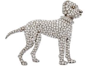 Memorable dog pendant approx. 1.50 carats diamond gold white 14K solid Memorable dog pendant approx. 1.50 carats diamond gold white 14K solid