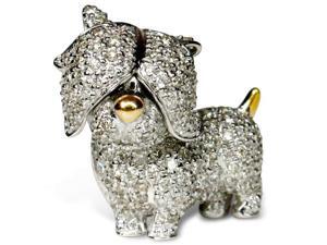 Memorable lovely approx. 1.50 carats diamond dog pendant two tone gold 14K Memorable lovely approx. 1.50 carats diamond dog pendant two tone gold 14K