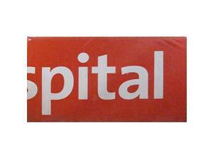 Red Wall Panel w/ wood back with "Spital" on front (4' Long x 3'2" Wide x 4" Thick) Red Wall Panel w/ wood back with "Spital" on front (4' Long x 3'2" Wide x 4" Thick)