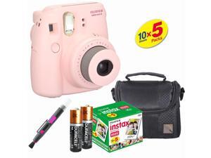 Fujifilm Instax Mini 8 Instant Film Camera (Pink) - Fujifilm Instax Film (50 PCS) - Compact Case - Quality Photo Brush Fujifilm Instax Mini 8 Instant Film Camera (Pink) - Fujifilm Instax Film (50 PCS) - Compact Case - Quality Photo Brush