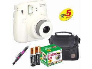 Fujifilm Instax Mini 8 Instant Film Camera (White) - Fujifilm Instax Film (50 PCS) - Compact Case - Quality Photo Brush Fujifilm Instax Mini 8 Instant Film Camera (White) - Fujifilm Instax Film (50 PCS) - Compact Case - Quality Photo Brush
