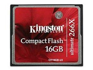 Kingston Ultimate CF/16GB-U2 16 GB Compact Flash Memory Card - 266x Kingston Ultimate CF/16GB-U2 16 GB Compact Flash Memory Card - 266x