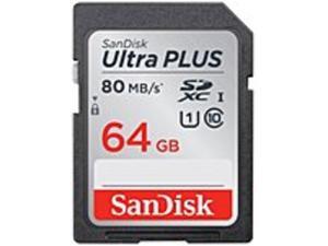 SanDisk SDSDUP-064G-A46 64 GB Ultra Plus SDXC Class 10 UHS-1 Memory Card - 80 MB/s SanDisk SDSDUP-064G-A46 64 GB Ultra Plus SDXC Class 10 UHS-1 Memory Card - 80 MB/s