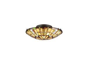 Quoizel 2 Light Tiffany Flush Mount in Vintage Bronze - TF1408SVB Quoizel 2 Light Tiffany Flush Mount in Vintage Bronze - TF1408SVB
