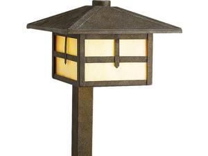 Progress 1-Light Landscape Light Honey Art Glass in Weathered Bronze - P5261-46 Progress 1-Light Landscape Light Honey Art Glass in Weathered Bronze - P5261-46