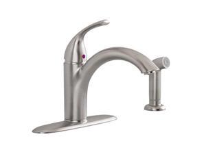 American Standard 4433.001 Quince Cast Brass Single Lever Swivel Kitchen Faucet With Separate Side Sprayer, Stainless Steel American Standard 4433.001 Quince Cast Brass Single Lever Swivel Kitchen Faucet With Separate Side Sprayer, Stainless Steel