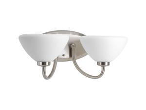 Progress Lighting P2071 Rave 2 Light 16.375"W Bathroom Vanity Light, Brushed Nickel Progress Lighting P2071 Rave 2 Light 16.375"W Bathroom Vanity Light, Brushed Nickel