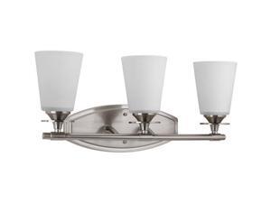 Progress Lighting P3248 Cantata 3 Light 21.5"W Bathroom Vanity Light, Brushed Nickel Progress Lighting P3248 Cantata 3 Light 21.5"W Bathroom Vanity Light, Brushed Nickel
