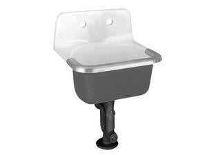 AMERICAN STANDARD 7692000.020 Utility Sink, Enameled Cast Iron, 18 In L AMERICAN STANDARD 7692000.020 Utility Sink, Enameled Cast Iron, 18 In L