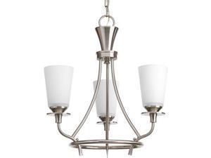 Progress Lighting P4005 Cantata 3 Light 17"W 1 Tier Chandelier, Brushed Nickel Progress Lighting P4005 Cantata 3 Light 17"W 1 Tier Chandelier, Brushed Nickel