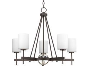 Progress Lighting P4706 Compass 5 Light 28"W 1 Tier Chandelier, Antique Bronze Progress Lighting P4706 Compass 5 Light 28"W 1 Tier Chandelier, Antique Bronze