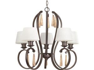 Progress Lighting P4528 Club 5 Light 26.75"W 1 Tier Chandelier, Antique Bronze Progress Lighting P4528 Club 5 Light 26.75"W 1 Tier Chandelier, Antique Bronze