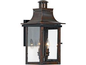 Quoizel 2 Light Chalmers Outdoor Wall Lanterns, Aged Copper - CM8410AC Quoizel 2 Light Chalmers Outdoor Wall Lanterns, Aged Copper - CM8410AC