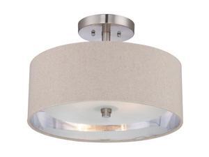 Quoizel 2 Light Metro Semi-Flush Mount in Brushed Nickel - CKMO1716BN Quoizel 2 Light Metro Semi-Flush Mount in Brushed Nickel - CKMO1716BN