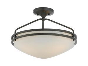 Quoizel 3 Light Ozark Semi-Flush Mount in Iron Gate - OZ1716IN Quoizel 3 Light Ozark Semi-Flush Mount in Iron Gate - OZ1716IN