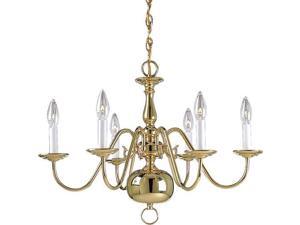 Progress Lighting Americana Six-Light Chandelier - P4356-10 Progress Lighting Americana Six-Light Chandelier - P4356-10