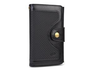 Black Universal BiFold Wallet with Snap Button Strap for Unnecto Quattro Z, Quattro ZL Smart Phones Black Universal BiFold Wallet with Snap Button Strap for Unnecto Quattro Z, Quattro ZL Smart Phones