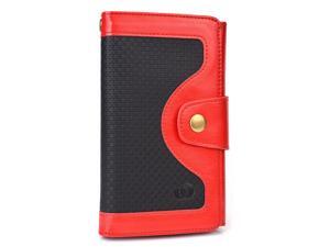 Red Universal BiFold Wallet with Snap Button Strap for Unnecto Quattro Z, Quattro ZL Smart Phones Red Universal BiFold Wallet with Snap Button Strap for Unnecto Quattro Z, Quattro ZL Smart Phones