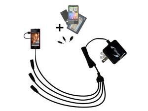 Quad output Wall Charger includes tip for the Sony Ericsson Xperia ray Quad output Wall Charger includes tip for the Sony Ericsson Xperia ray