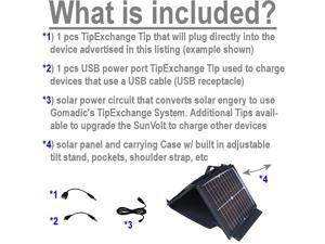 SunVolt Solar Charger compatible with the Hisense Sero 7 Pro M470BSA and one other device - charge from sun at wall outlet-like SunVolt Solar Charger compatible with the Hisense Sero 7 Pro M470BSA and one other device - charge from sun at wall outlet-like