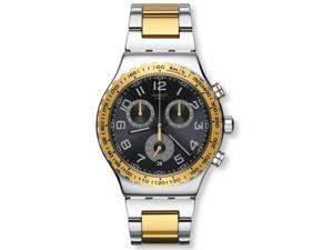 Swatch YVS427G Golden Youth Black Dial Two Tone Chrono Men's Watch Swatch YVS427G Golden Youth Black Dial Two Tone Chrono Men's Watch