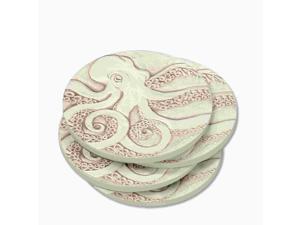 McCarter Coasters Set of 4 Stoneware Drink Coasters - Octopus McCarter Coasters Set of 4 Stoneware Drink Coasters - Octopus
