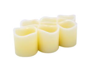 EcoGecko Set of 6 Real Wax LED Flameless Votive Candles With Timer - Ivory EcoGecko Set of 6 Real Wax LED Flameless Votive Candles With Timer - Ivory