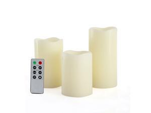 Candle Choice Set of 3 Real Wax Flameless Candles with Remote Control Timer- Light Ivory Candle Choice Set of 3 Real Wax Flameless Candles with Remote Control Timer- Light Ivory