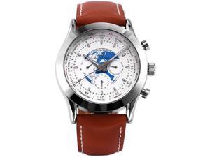 KS Luxury Mens Dress Diamond White Automatic Mechanical Date Day Leather Watch KS Luxury Mens Dress Diamond White Automatic Mechanical Date Day Leather Watch