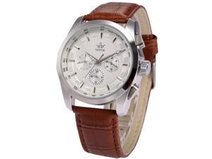 Timebear White Dial Automatic Date Day Mechanical Mens Brown Leather Band Wrist Watch PMW355 Timebear White Dial Automatic Date Day Mechanical Mens Brown Leather Band Wrist Watch PMW355