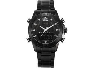 Shark Army SAW166 Mens Military Steel Band Dual Time Zone Day Date Display Quartz Watch Shark Army SAW166 Mens Military Steel Band Dual Time Zone Day Date Display Quartz Watch
