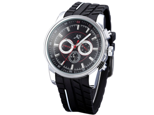 KS Day Date 24 Hours Automatic Mechanical Black Dial Mens Rubber Wrist Watch KS Day Date 24 Hours Automatic Mechanical Black Dial Mens Rubber Wrist Watch