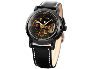KS KS036 Men's Skeleton Dial Mechanical Black Leather Watch KS KS036 Men's Skeleton Dial Mechanical Black Leather Watch