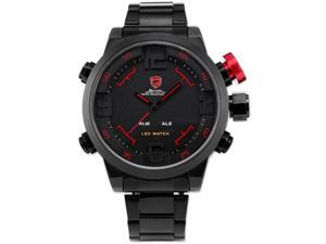 SHARK SH105 Men's LED Date Day Sport Military Stainless Steel Alarm Quartz Wrist Watch - Black SHARK SH105 Men's LED Date Day Sport Military Stainless Steel Alarm Quartz Wrist Watch - Black