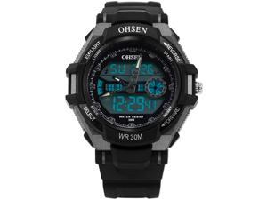 OHSEN Stylish Men's LCD Digital Date Day Analog Alarm Black Rubber Sport Wrist Watch OHSEN Stylish Men's LCD Digital Date Day Analog Alarm Black Rubber Sport Wrist Watch