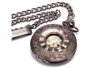 KS Skeleton Dial Vintage Pendant Unisex Steel Mechanical Fob Pocket Watch + Chain KSP004 KS Skeleton Dial Vintage Pendant Unisex Steel Mechanical Fob Pocket Watch + Chain KSP004