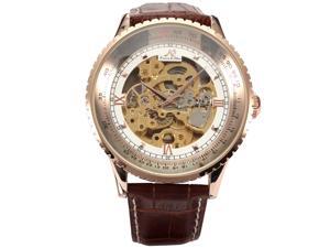 KS Royal Carving Skeleton Mens Rose Gold Case Auto Mechanical Brown Leather Watch KS113 KS Royal Carving Skeleton Mens Rose Gold Case Auto Mechanical Brown Leather Watch KS113