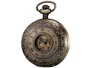 KS Steampunk Mechanical Pocket Watch Pandant Roman Number Half Hunter Antiqued Bronze Case KS043 KS Steampunk Mechanical Pocket Watch Pandant Roman Number Half Hunter Antiqued Bronze Case KS043