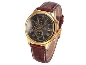 Ks Mens Gold Case 6 Hands Date Day Month Automatic Mechanical Brown Leather Watch KS149 Ks Mens Gold Case 6 Hands Date Day Month Automatic Mechanical Brown Leather Watch KS149