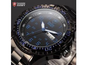 Shark Army Black Bule Dial Date Day Stanless Steel Band Military Mens Quartz Sport Watch SAW093 Shark Army Black Bule Dial Date Day Stanless Steel Band Military Mens Quartz Sport Watch SAW093