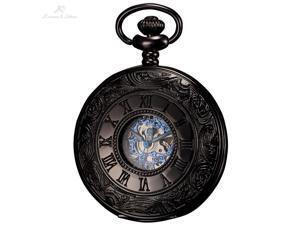 Ks Antique Black Hollow Case Retro Roman Numerals Dial Mechanical Pocket Watch KSP032 Ks Antique Black Hollow Case Retro Roman Numerals Dial Mechanical Pocket Watch KSP032