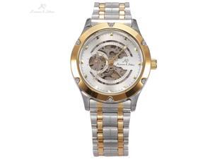 KS Navigator White Dial Skeleton Automatic Mens Mechanical Silver Gold Stainless Steel Watch KS207 KS Navigator White Dial Skeleton Automatic Mens Mechanical Silver Gold Stainless Steel Watch KS207