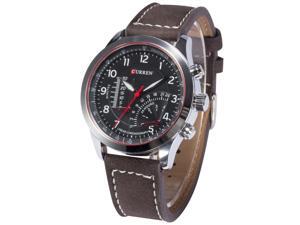 Timebear Mens Analog Quartz Military Dark Brown Leather Band Silver Case Sport Wrist Watch CUR095 Timebear Mens Analog Quartz Military Dark Brown Leather Band Silver Case Sport Wrist Watch CUR095