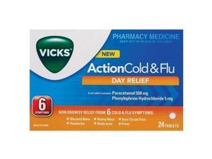 Vicks Action Cold and Flu Day Relief 24 Tabs Vicks Action Cold and Flu Day Relief 24 Tabs